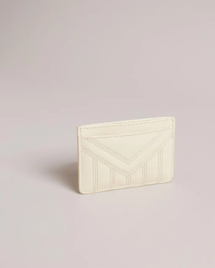 Quilted Leather Card Holder Ivory Women Ted Baker Wallets and Card Holders