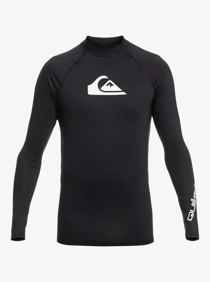 Rashguards Men Quiksilver All Time Long Sleeve Upf 50 Rashguard Black