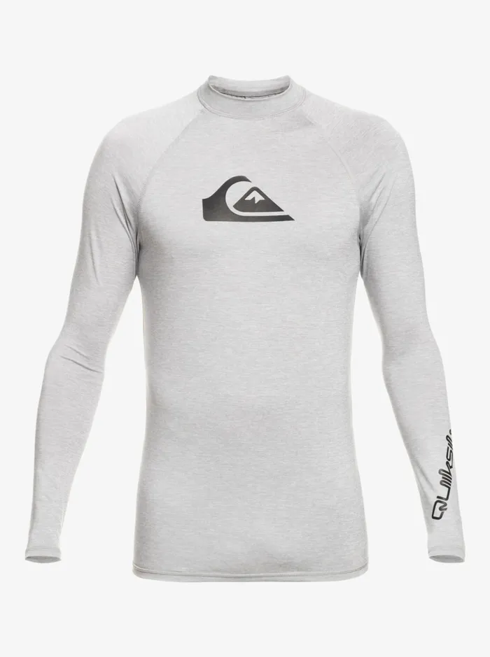 Rashguards Men Quiksilver All Time Long Sleeve Upf 50 Rashguard Sleet Heather Rashguards Men Quiksilver All Time Long Sleeve Upf 50 Rashguard Sleet Heather