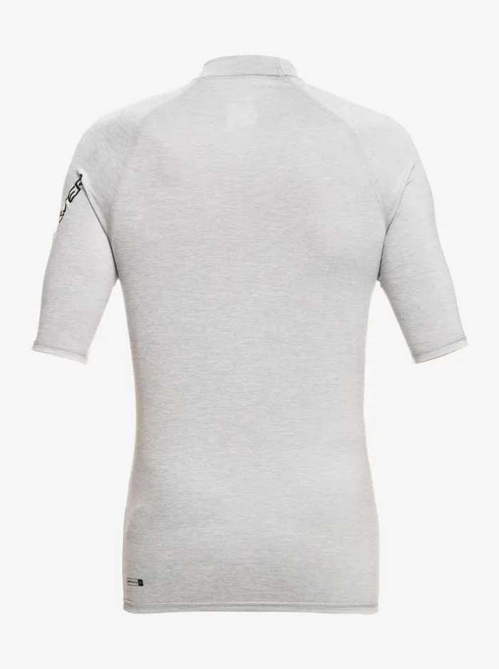 Rashguards Men Quiksilver All Time Short Sleeve Upf 50 Rashguard Sleet Heather Rashguards Men Quiksilver All Time Short Sleeve Upf 50 Rashguard Sleet Heather