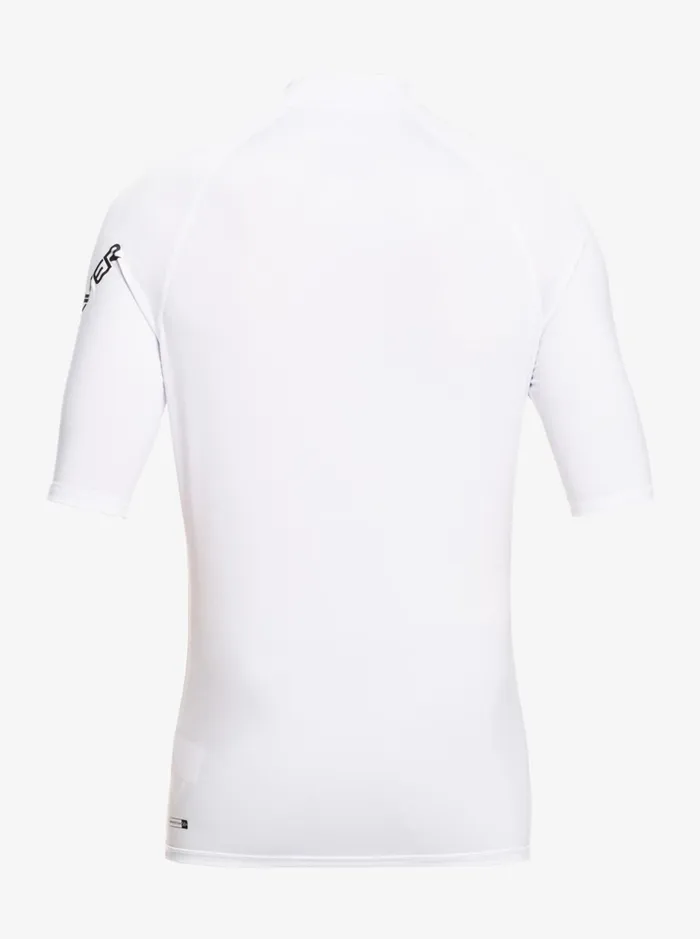 Rashguards Men Quiksilver All Time Short Sleeve Upf 50 Rashguard White Rashguards Men Quiksilver All Time Short Sleeve Upf 50 Rashguard White