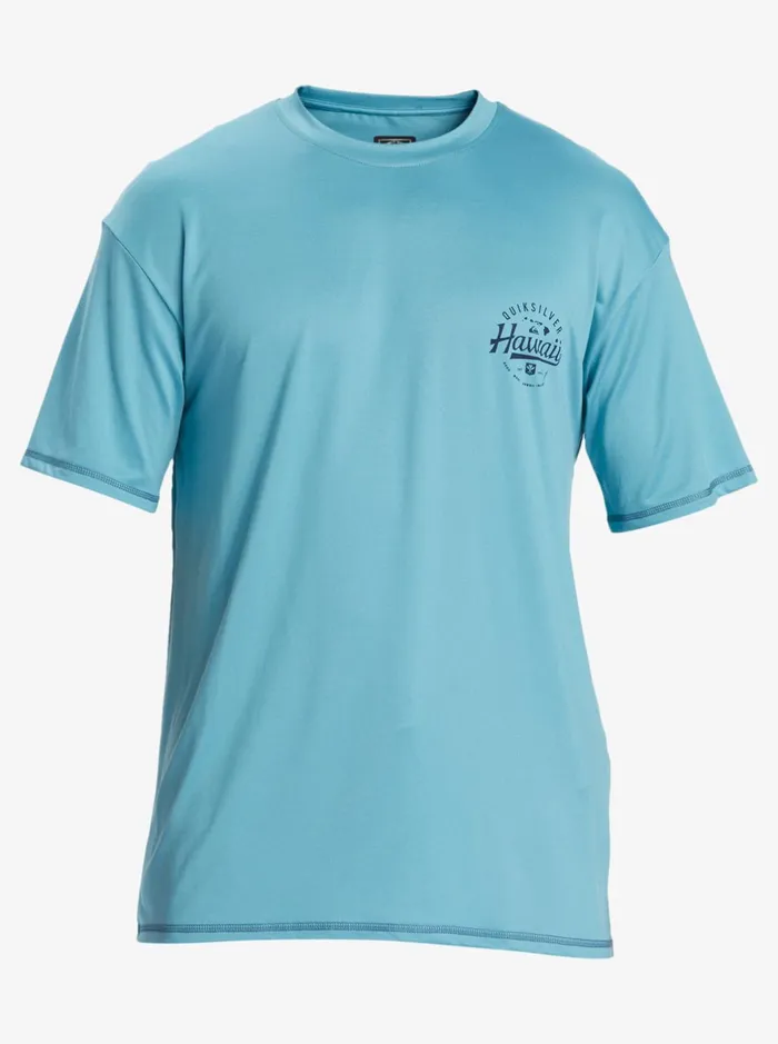 Rashguards Men Quiksilver Hawaii Big Bite Upf 50 Short Sleeve Surf Tee Delphinium Blue Rashguards Men Quiksilver Hawaii Big Bite Upf 50 Short Sleeve Surf Tee Delphinium Blue