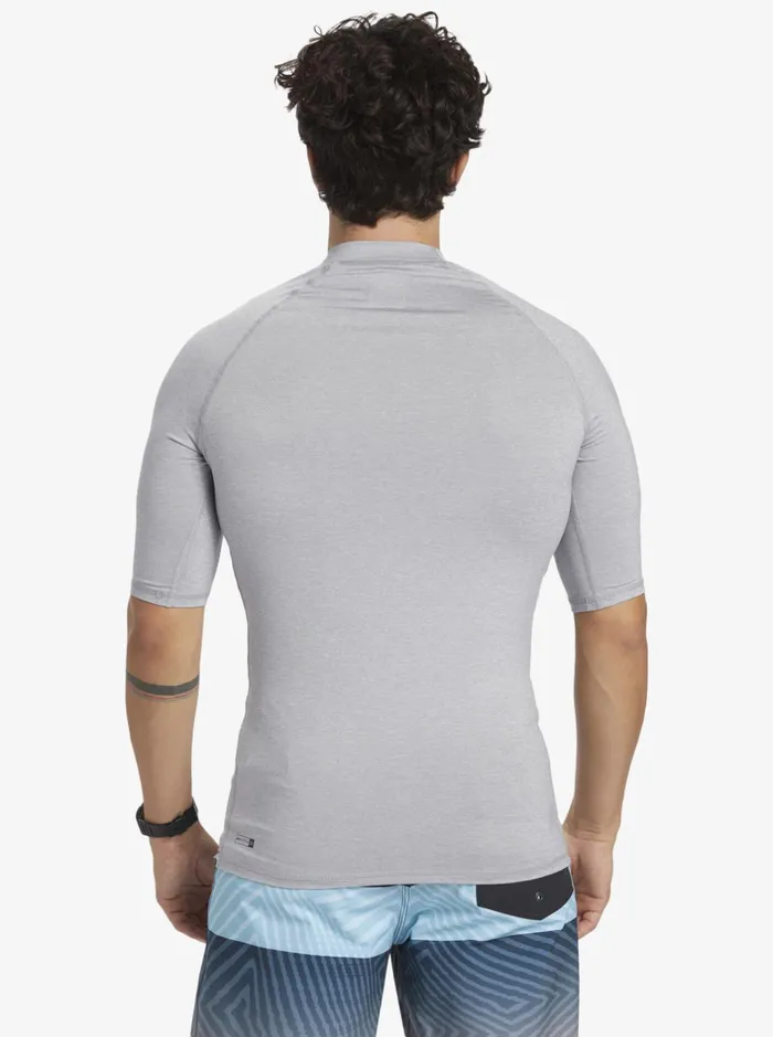Rashguards Men Quiksilver Hawaii Double Down Upf 50 Short Sleeve Surf Tee Sleet Heather Rashguards Men Quiksilver Hawaii Double Down Upf 50 Short Sleeve Surf Tee Sleet Heather