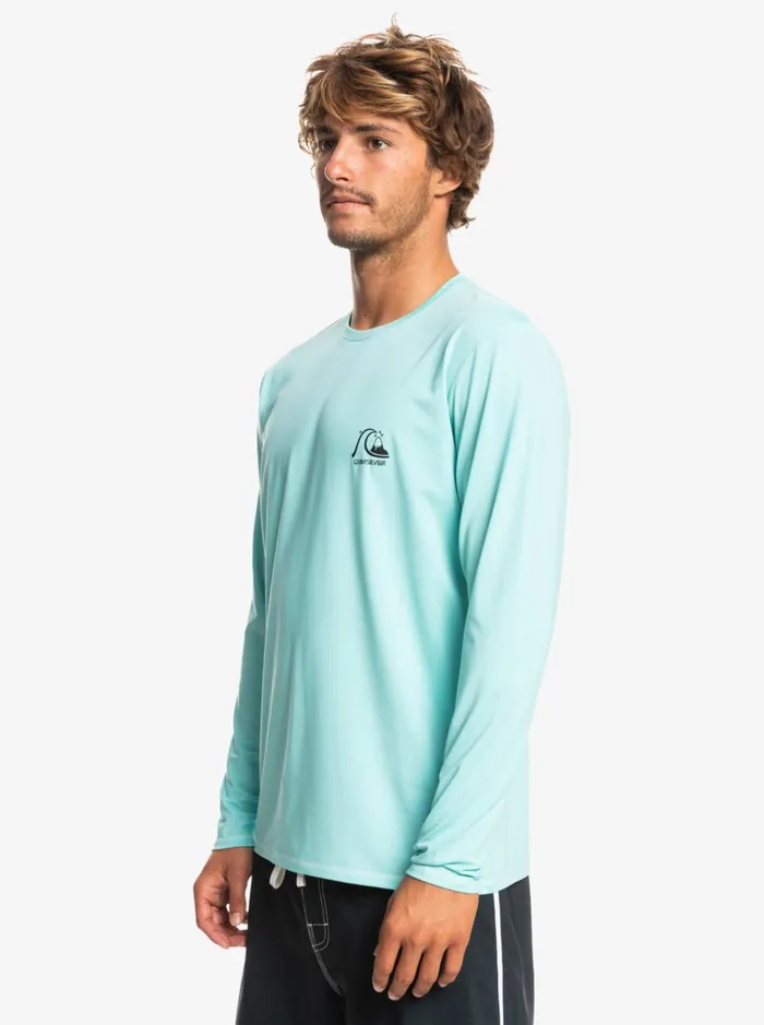 Rashguards Men Quiksilver Heritage Heather Long Sleeve Upf 50 Surf Tee Angel Blue Heather Rashguards Men Quiksilver Heritage Heather Long Sleeve Upf 50 Surf Tee Angel Blue Heather