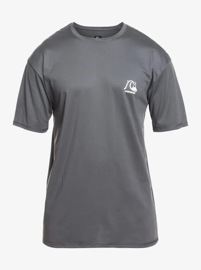 Rashguards Men Quiksilver Heritage Heather Short Sleeve Upf 50 Surf TShirt Iron Gate Rashguards Men Quiksilver Heritage Heather Short Sleeve Upf 50 Surf TShirt Iron Gate