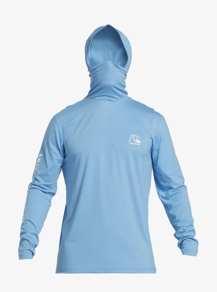 Rashguards Men Quiksilver Heritage Upf 50 Long Sleeve Surf Tee Azure Blue
