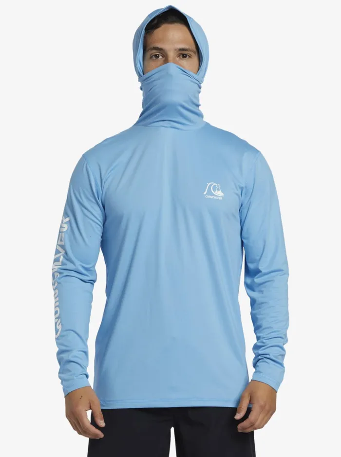 Rashguards Men Quiksilver Heritage Upf 50 Long Sleeve Surf Tee Azure Blue Rashguards Men Quiksilver Heritage Upf 50 Long Sleeve Surf Tee Azure Blue