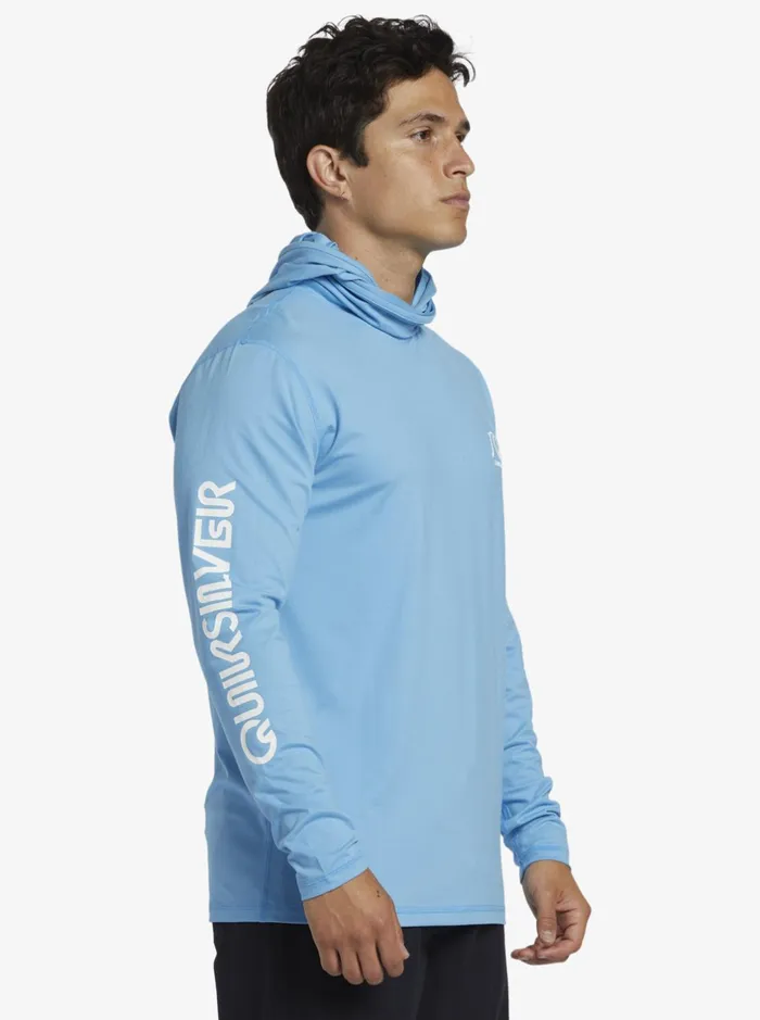 Rashguards Men Quiksilver Heritage Upf 50 Long Sleeve Surf Tee Azure Blue Rashguards Men Quiksilver Heritage Upf 50 Long Sleeve Surf Tee Azure Blue