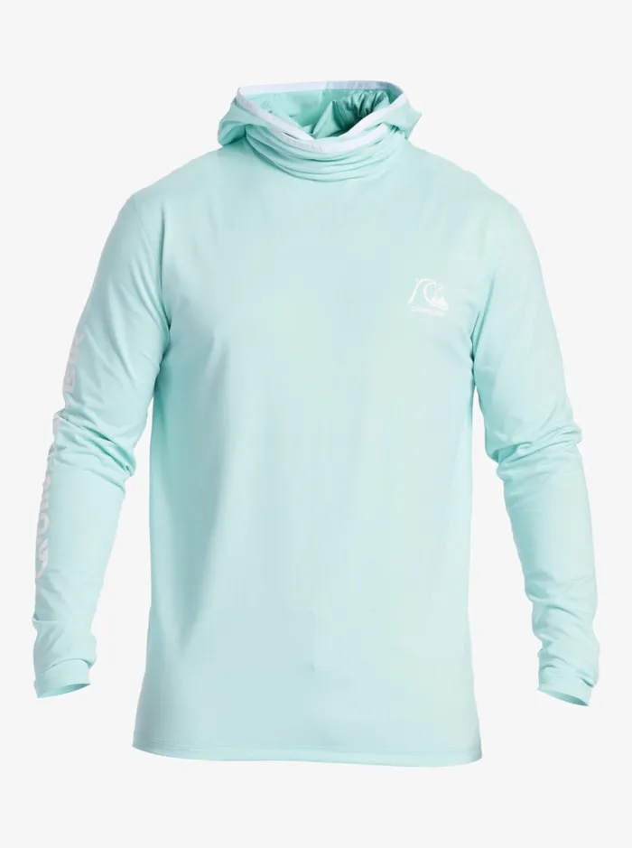 Rashguards Men Quiksilver Heritage Upf 50 Long Sleeve Surf Tee Sky Blue Heather Rashguards Men Quiksilver Heritage Upf 50 Long Sleeve Surf Tee Sky Blue Heather