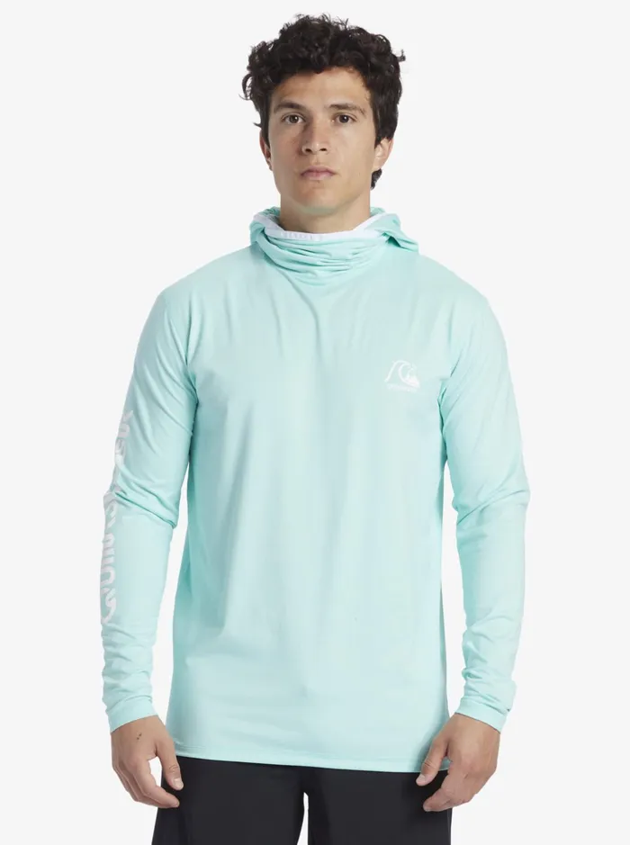 Rashguards Men Quiksilver Heritage Upf 50 Long Sleeve Surf Tee Sky Blue Heather Rashguards Men Quiksilver Heritage Upf 50 Long Sleeve Surf Tee Sky Blue Heather