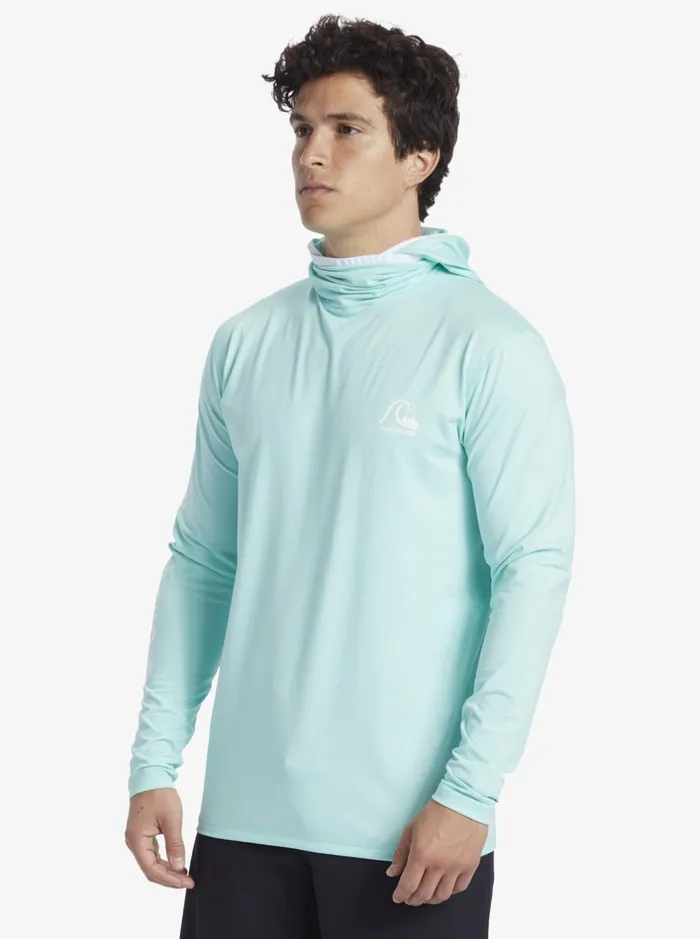 Rashguards Men Quiksilver Heritage Upf 50 Long Sleeve Surf Tee Sky Blue Heather Rashguards Men Quiksilver Heritage Upf 50 Long Sleeve Surf Tee Sky Blue Heather