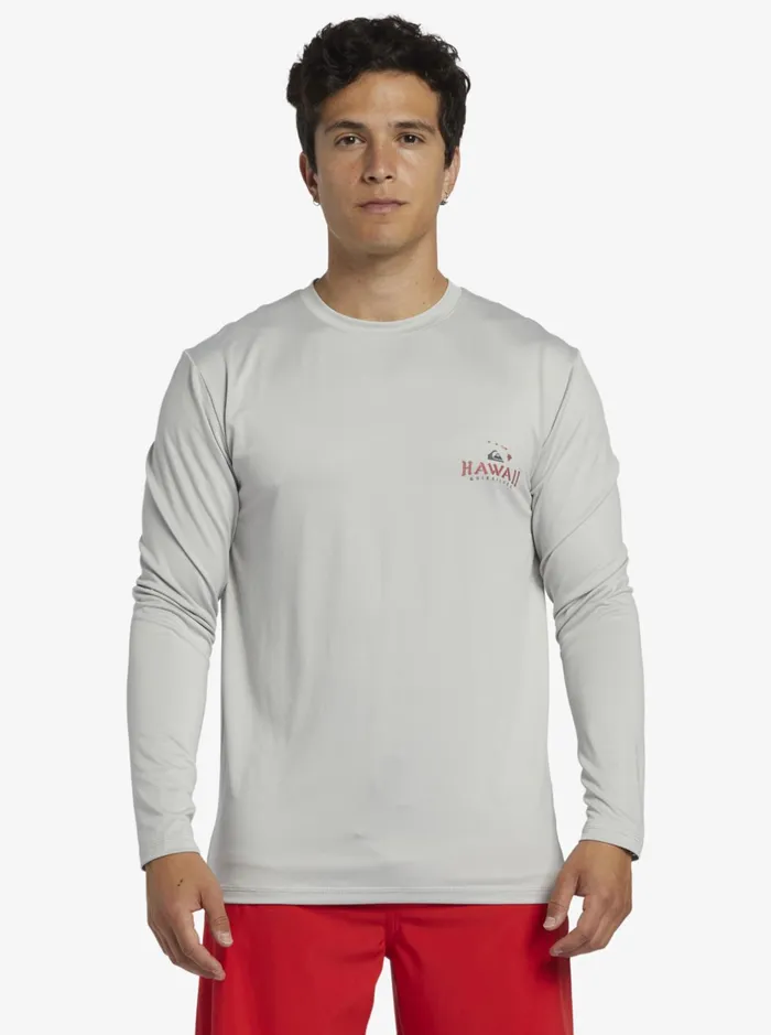 Rashguards Men Quiksilver Hi Royalty Surf Long Sleeve Upf 50 Surf TShirt Grey Violet Rashguards Men Quiksilver Hi Royalty Surf Long Sleeve Upf 50 Surf TShirt Grey Violet