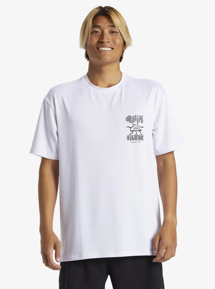 Rashguards Men Quiksilver Mix Session Upf 50 Short Sleeve Surf Tee Off White Rashguards Men Quiksilver Mix Session Upf 50 Short Sleeve Surf Tee Off White