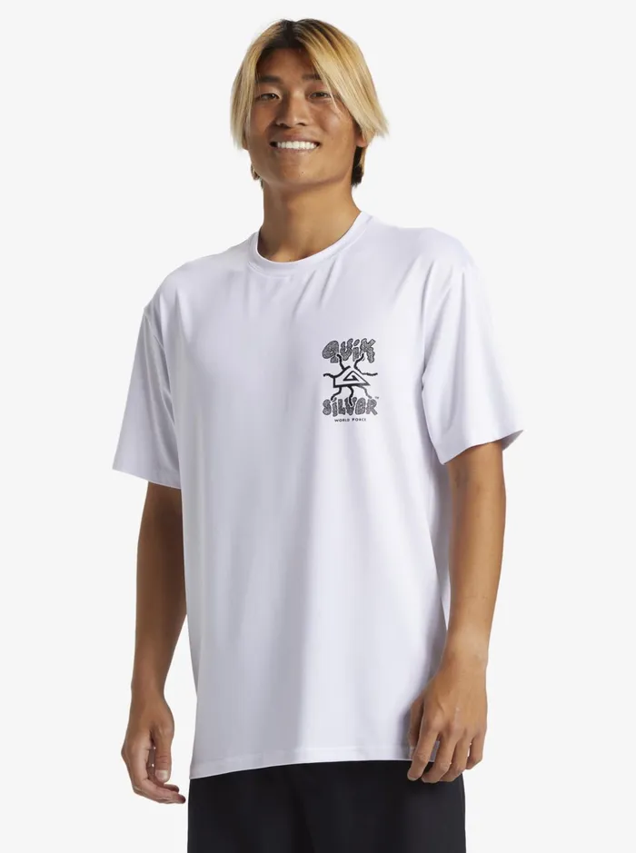 Rashguards Men Quiksilver Mix Session Upf 50 Short Sleeve Surf Tee Off White Rashguards Men Quiksilver Mix Session Upf 50 Short Sleeve Surf Tee Off White