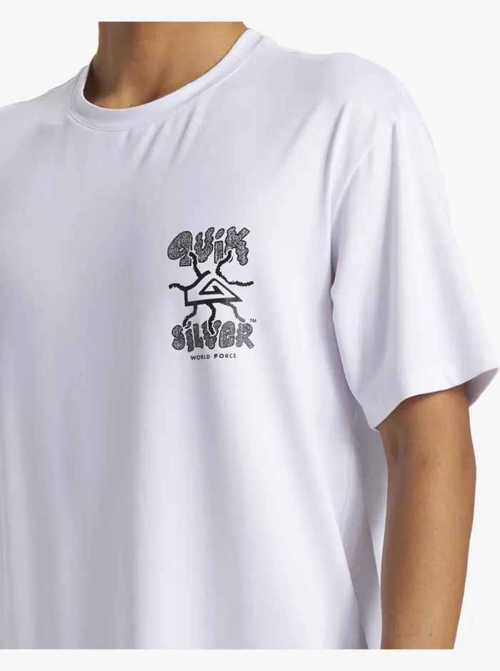 Rashguards Men Quiksilver Mix Session Upf 50 Short Sleeve Surf Tee Off White Rashguards Men Quiksilver Mix Session Upf 50 Short Sleeve Surf Tee Off White