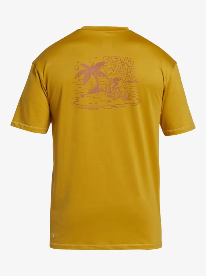Rashguards Men Quiksilver Mix Session Upf 50 Short Sleeve Surf Tee Wheat Rashguards Men Quiksilver Mix Session Upf 50 Short Sleeve Surf Tee Wheat