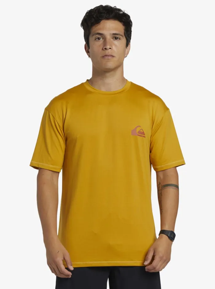 Rashguards Men Quiksilver Mix Session Upf 50 Short Sleeve Surf Tee Wheat Rashguards Men Quiksilver Mix Session Upf 50 Short Sleeve Surf Tee Wheat