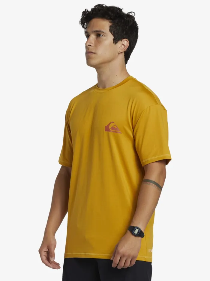 Rashguards Men Quiksilver Mix Session Upf 50 Short Sleeve Surf Tee Wheat Rashguards Men Quiksilver Mix Session Upf 50 Short Sleeve Surf Tee Wheat