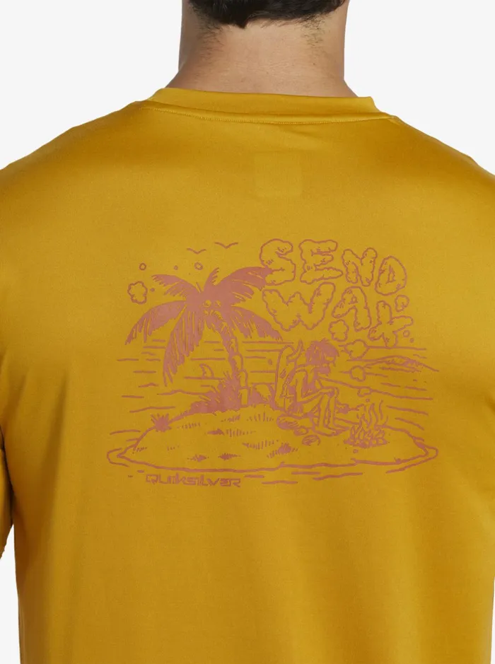 Rashguards Men Quiksilver Mix Session Upf 50 Short Sleeve Surf Tee Wheat Rashguards Men Quiksilver Mix Session Upf 50 Short Sleeve Surf Tee Wheat
