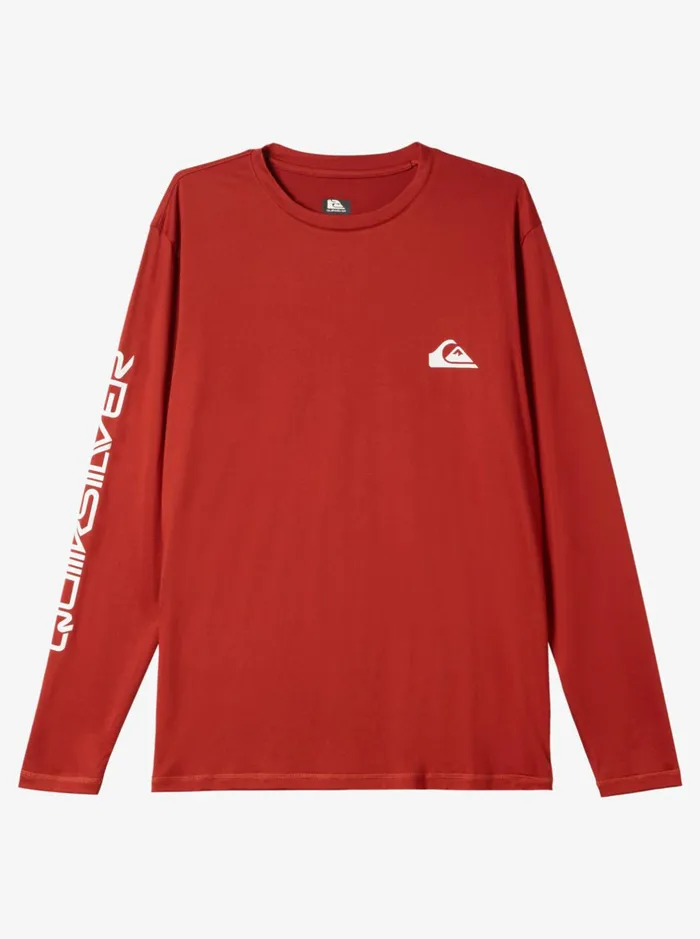 Rashguards Men Quiksilver Omni Session Long Sleeve Upf 50 Surf TShirt Red Ochre Rashguards Men Quiksilver Omni Session Long Sleeve Upf 50 Surf TShirt Red Ochre