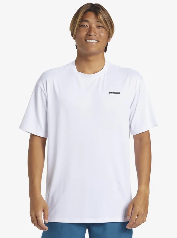 Rashguards Men Quiksilver Omni Session Upf 50 Short Sleeve Surf Tee White Rashguards Men Quiksilver Omni Session Upf 50 Short Sleeve Surf Tee White