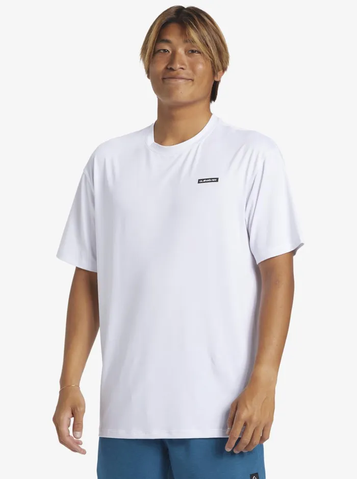Rashguards Men Quiksilver Omni Session Upf 50 Short Sleeve Surf Tee White Rashguards Men Quiksilver Omni Session Upf 50 Short Sleeve Surf Tee White