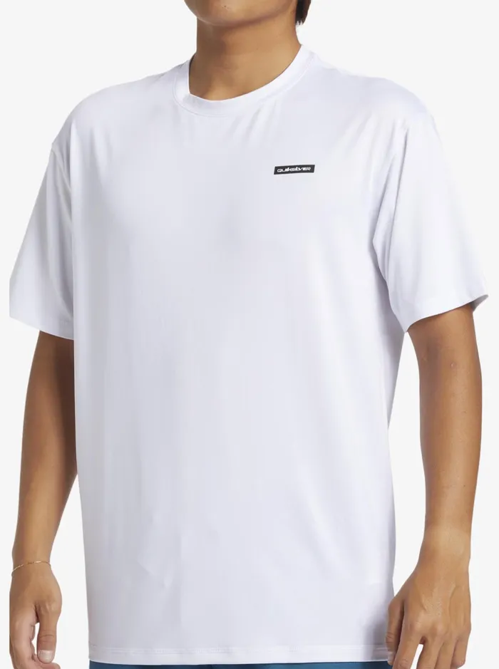 Rashguards Men Quiksilver Omni Session Upf 50 Short Sleeve Surf Tee White Rashguards Men Quiksilver Omni Session Upf 50 Short Sleeve Surf Tee White