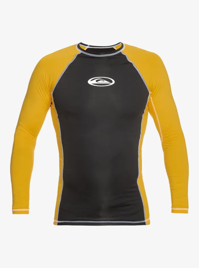 Rashguards Men Quiksilver Saturn Protection Long Sleeve Upf 50 Rashguard For Men Yolk Yellow