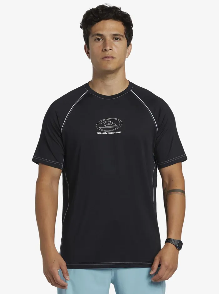 Rashguards Men Quiksilver Saturn Surf Tee Short Sleeve Surf Tee Black Rashguards Men Quiksilver Saturn Surf Tee Short Sleeve Surf Tee Black