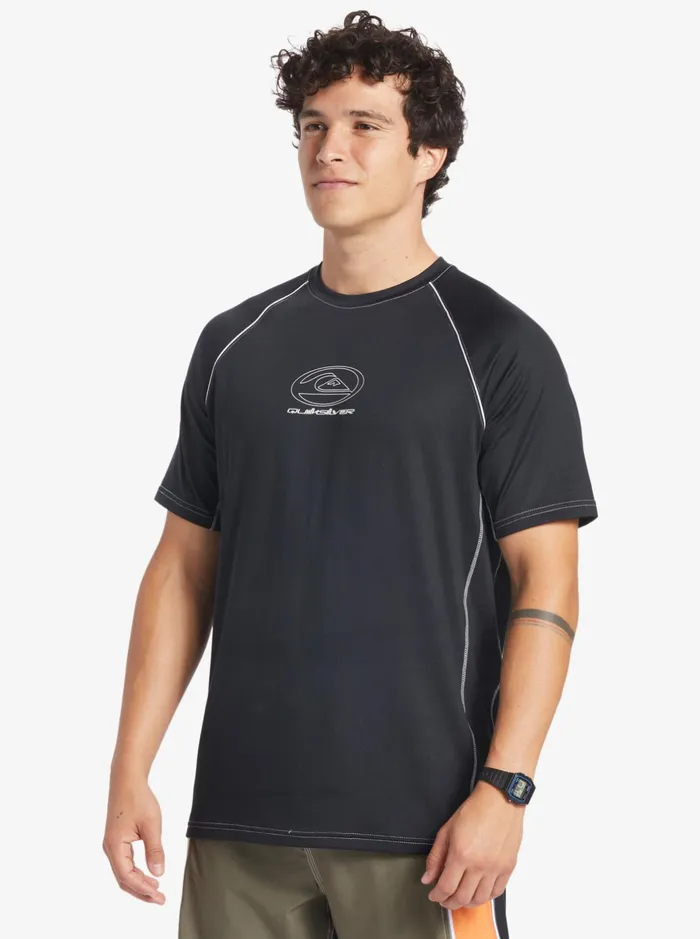Rashguards Men Quiksilver Saturn Surf Tee Short Sleeve Surf Tee Black Rashguards Men Quiksilver Saturn Surf Tee Short Sleeve Surf Tee Black