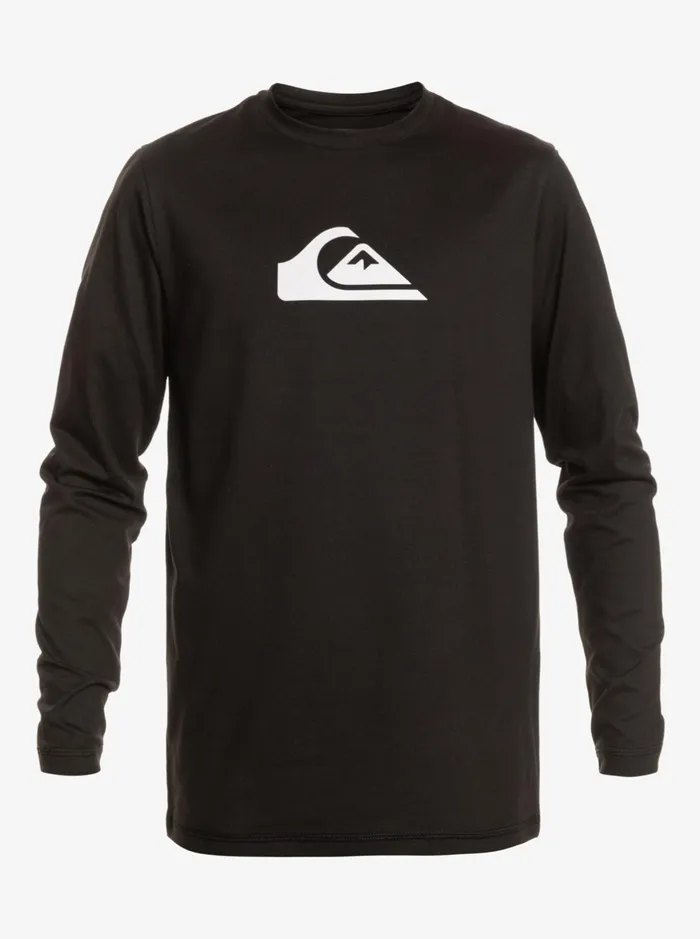Rashguards Men Quiksilver Solid Streak Long Sleeve Upf 50 Surf Tee Black