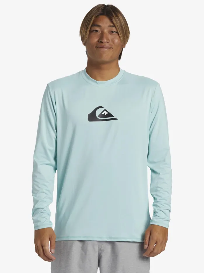 Rashguards Men Quiksilver Solid Streak Long Sleeve Upf 50 Surf Tee Pastel Turquoise Rashguards Men Quiksilver Solid Streak Long Sleeve Upf 50 Surf Tee Pastel Turquoise