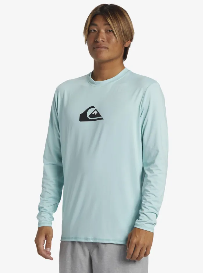 Rashguards Men Quiksilver Solid Streak Long Sleeve Upf 50 Surf Tee Pastel Turquoise Rashguards Men Quiksilver Solid Streak Long Sleeve Upf 50 Surf Tee Pastel Turquoise
