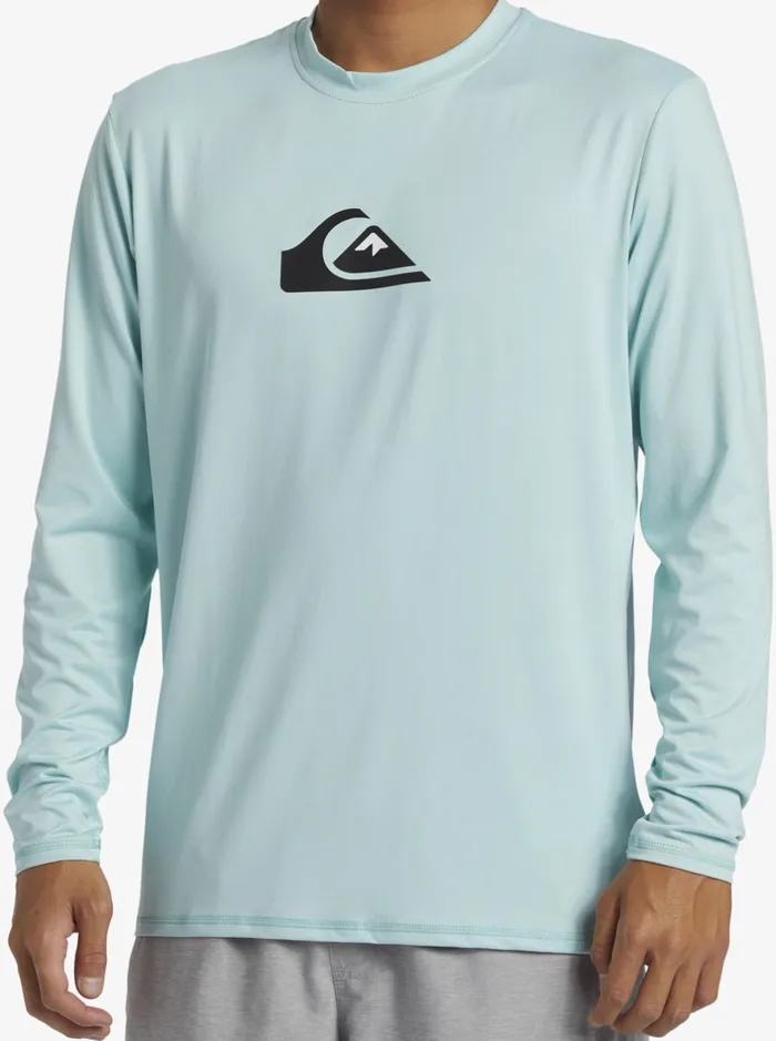Rashguards Men Quiksilver Solid Streak Long Sleeve Upf 50 Surf Tee Pastel Turquoise Rashguards Men Quiksilver Solid Streak Long Sleeve Upf 50 Surf Tee Pastel Turquoise