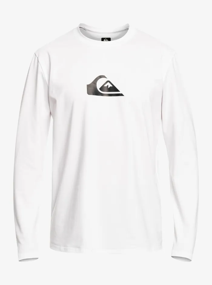 Rashguards Men Quiksilver Solid Streak Long Sleeve Upf 50 Surf Tee White