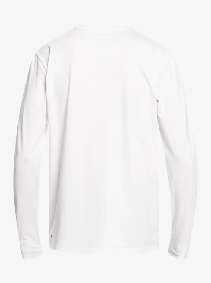 Rashguards Men Quiksilver Solid Streak Long Sleeve Upf 50 Surf Tee White Rashguards Men Quiksilver Solid Streak Long Sleeve Upf 50 Surf Tee White