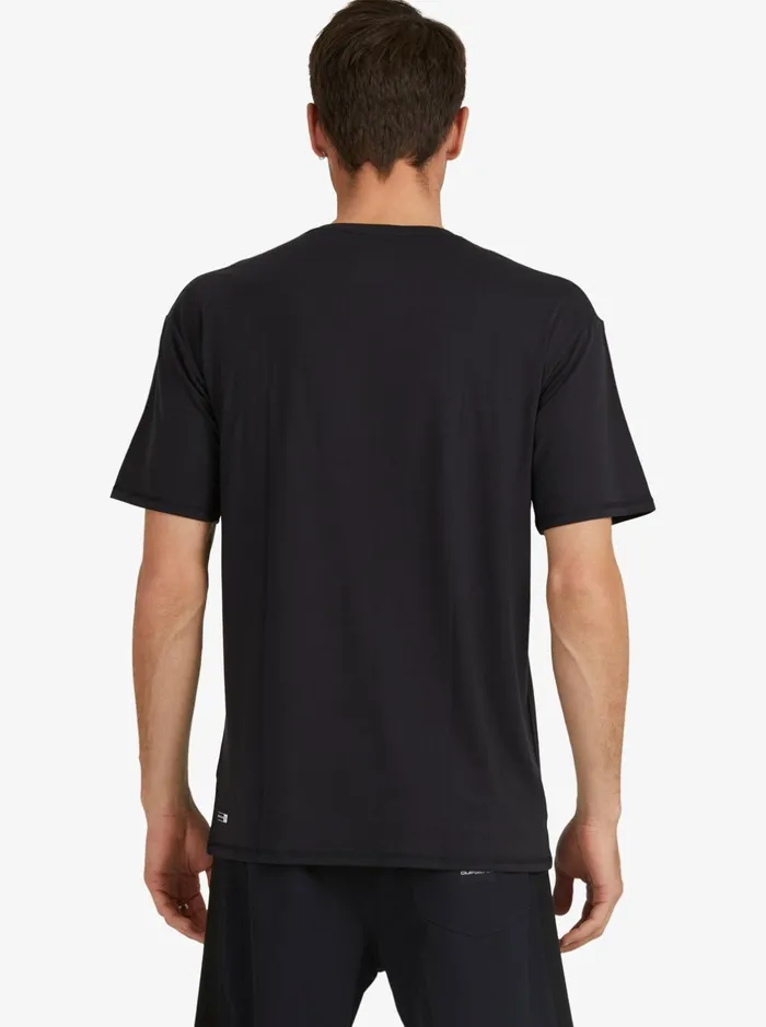 Rashguards Men Quiksilver Solid Streak Short Sleeve Upf 50 Surf TShirt Black Rashguards Men Quiksilver Solid Streak Short Sleeve Upf 50 Surf TShirt Black