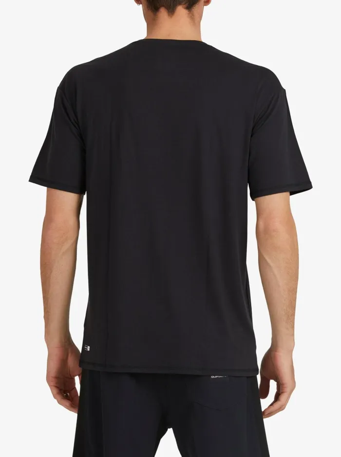 Rashguards Men Quiksilver Solid Streak Short Sleeve Upf 50 Surf TShirt Black Rashguards Men Quiksilver Solid Streak Short Sleeve Upf 50 Surf TShirt Black