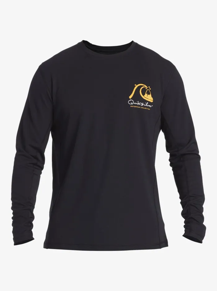 Rashguards Men Quiksilver Waterman Bamboo Check 2 Upf 50 Long Sleeve Surf Tee Black Rashguards Men Quiksilver Waterman Bamboo Check 2 Upf 50 Long Sleeve Surf Tee Black