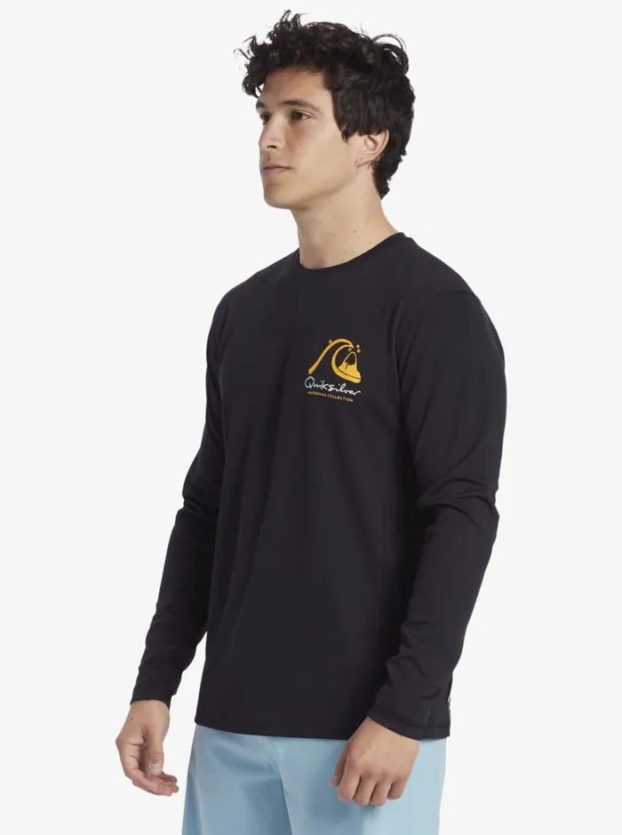Rashguards Men Quiksilver Waterman Bamboo Check 2 Upf 50 Long Sleeve Surf Tee Black Rashguards Men Quiksilver Waterman Bamboo Check 2 Upf 50 Long Sleeve Surf Tee Black