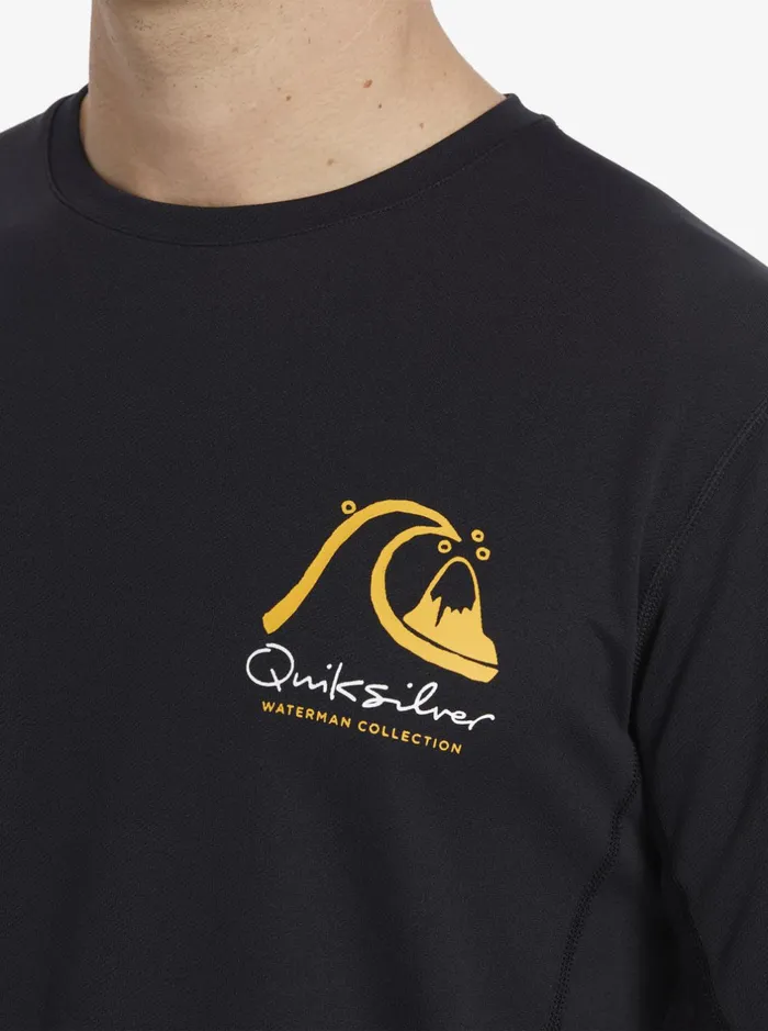 Rashguards Men Quiksilver Waterman Bamboo Check 2 Upf 50 Long Sleeve Surf Tee Black Rashguards Men Quiksilver Waterman Bamboo Check 2 Upf 50 Long Sleeve Surf Tee Black