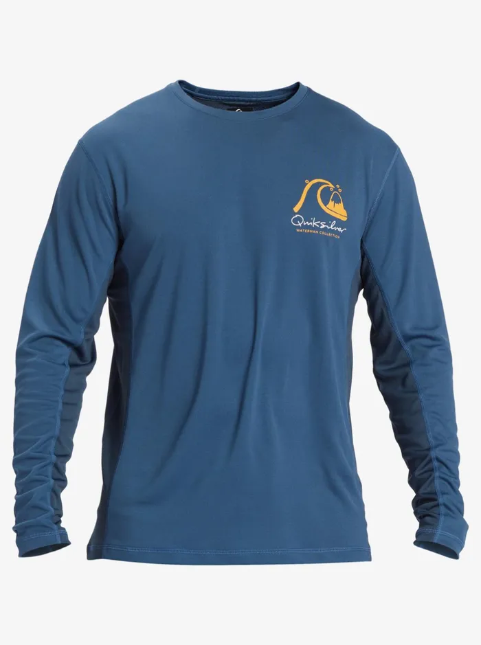 Rashguards Men Quiksilver Waterman Bamboo Check 2 Upf 50 Long Sleeve Surf Tee Ensign Blue Rashguards Men Quiksilver Waterman Bamboo Check 2 Upf 50 Long Sleeve Surf Tee Ensign Blue