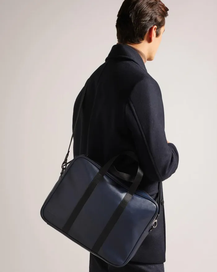 Recycled PU Document Bag Navy Men Ted Baker Document Bags