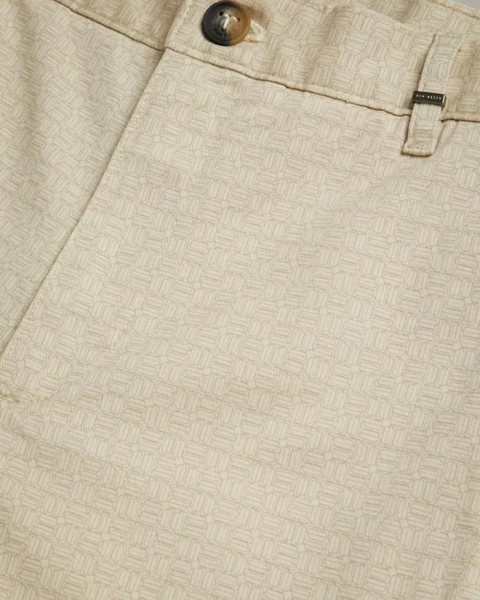 Regular Fit Geometric Shorts Natural Men Ted Baker Clothing Regular Fit Geometric Shorts Natural Men Ted Baker Clothing