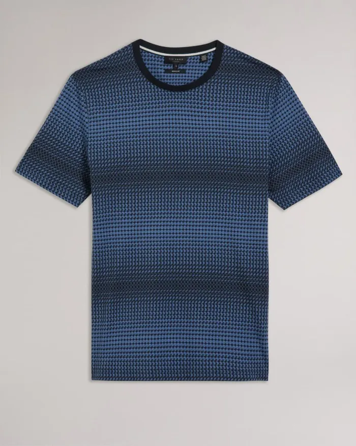 Regular Fit Geometric TShirt Dark Blue Men Ted Baker Clothing