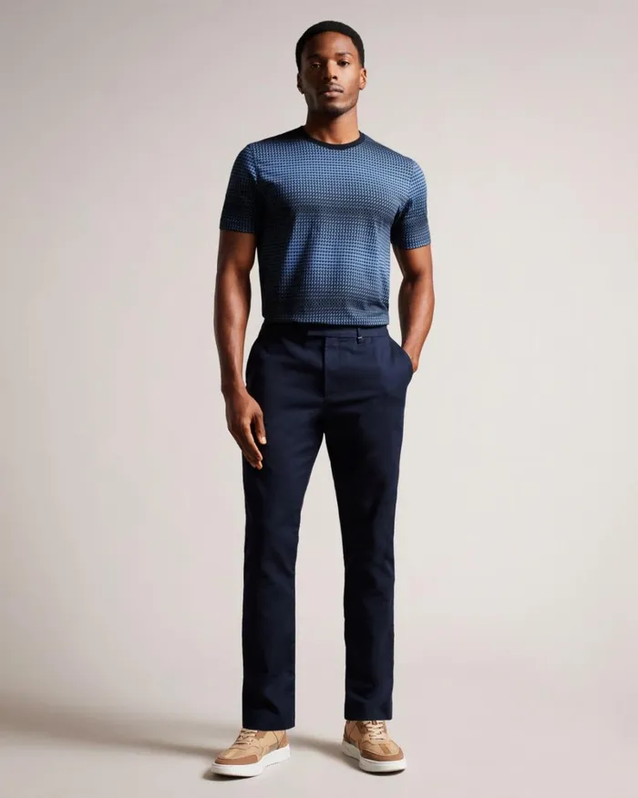 Regular Fit Geometric TShirt Dark Blue Men Ted Baker Clothing Regular Fit Geometric TShirt Dark Blue Men Ted Baker Clothing