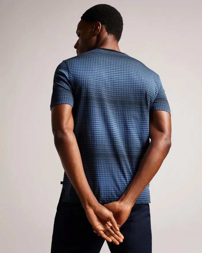 Regular Fit Geometric TShirt Dark Blue Men Ted Baker Clothing Regular Fit Geometric TShirt Dark Blue Men Ted Baker Clothing