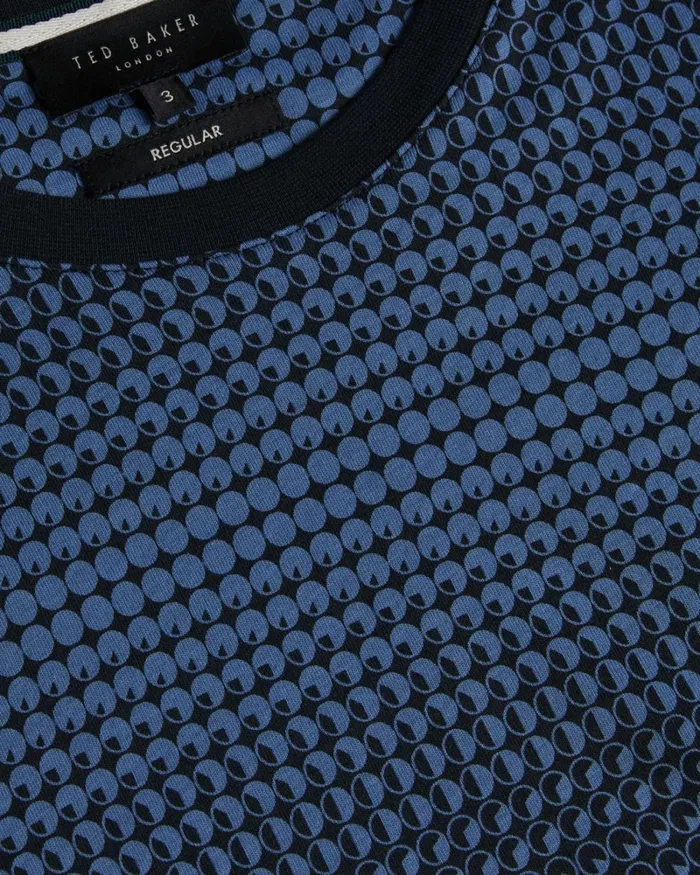 Regular Fit Geometric TShirt Dark Blue Men Ted Baker Clothing Regular Fit Geometric TShirt Dark Blue Men Ted Baker Clothing