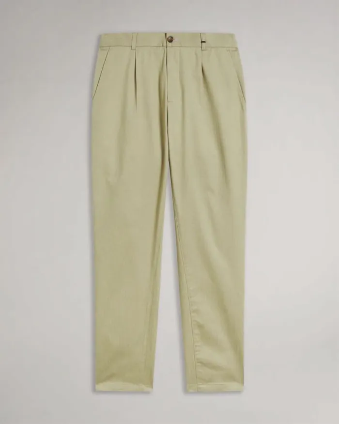 Regular Fit Herringbone Trousers Natural Men Ted Baker Clothing