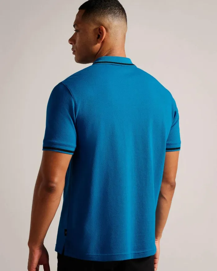 Regular Fit Polo Shirt With T Pocket Blue Men Ted Baker Clothing